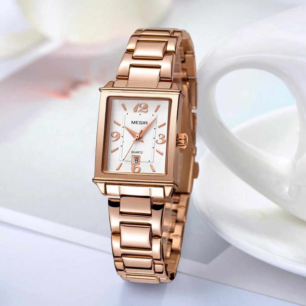 Megir Ladies Watches Rose Gold Luxury Women Bracelet Watch for Lovers Fashion Girl Quartz Wristwatch Clock Relogio Feminino 1079