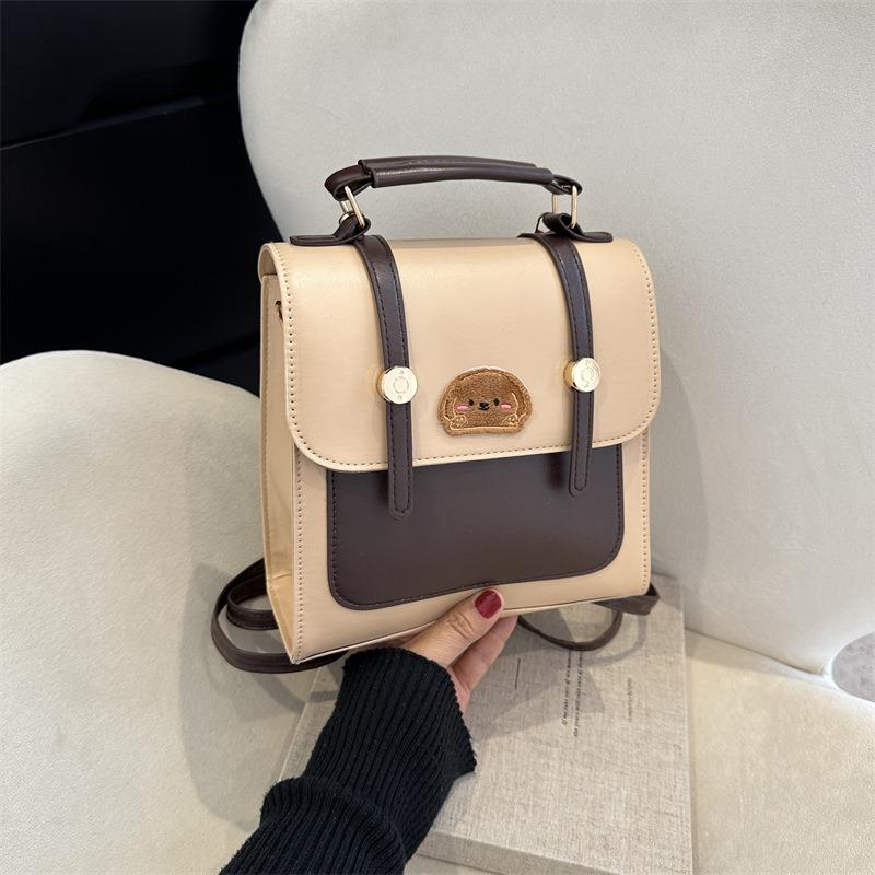 Commuter texture simple retro casual bag autumn and winter new backpack messenger bag tide