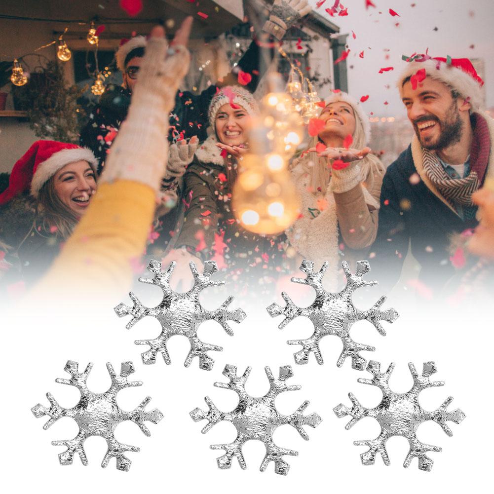 200 Pcs Snowflakes Confetti Non Woven Fabric Christmas Party Decoration Snowflakes(Silver )