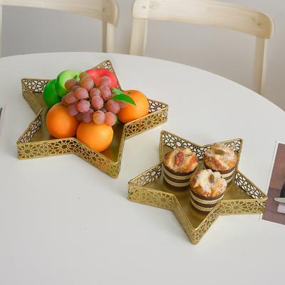 Ramadánový podnos Eid Mubarak Hvězdný podnos Islám Muslim Al-Fitr Iftar Párty Podnos na servírování jídla, Ramadánové kovové podnosy Stolní dekorace na snídani dezert pečivo