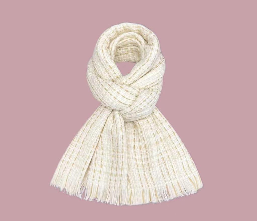 2024 Japonský Retro Kostkovaný Šátek s Třásněmi - Dámský Zimní Hřejivý Všestranný Studentský & Pár Nákrčník