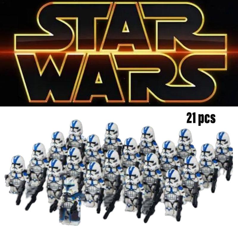 Wars 21pcs Star 501st Building Blocks Clone Troopers Minifigures Kid Toys