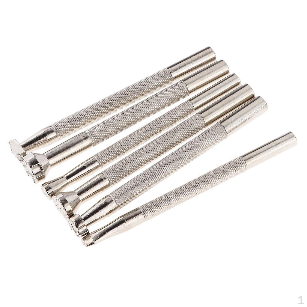

6PCs Leather Different Shape Stamp Punch Set Saddle Making Tools for Craft Working Flower