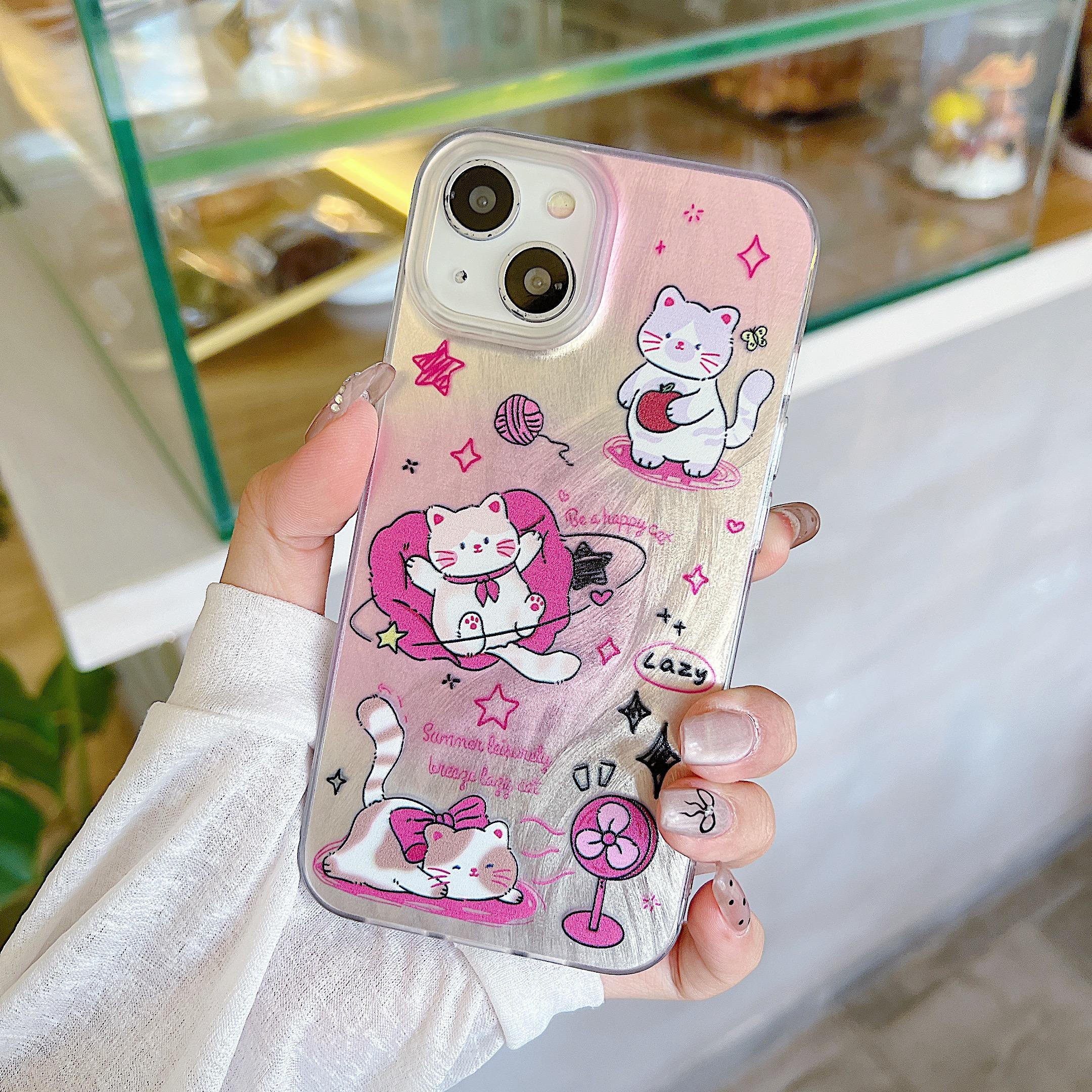 

Силиконовый чехол Laser Cute Cat для Xiaomi Redmi Note 12 11 10 Samsung A54 A24 A14 Oppo A78 A58 A38 Infinix Note 30, чехол с росписью, мягкий бампер из ТПУ iPhone XR