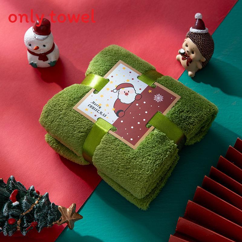 Christmas Santa Claus Towel Gift Set With Coral Fleece For Holiday Celebration