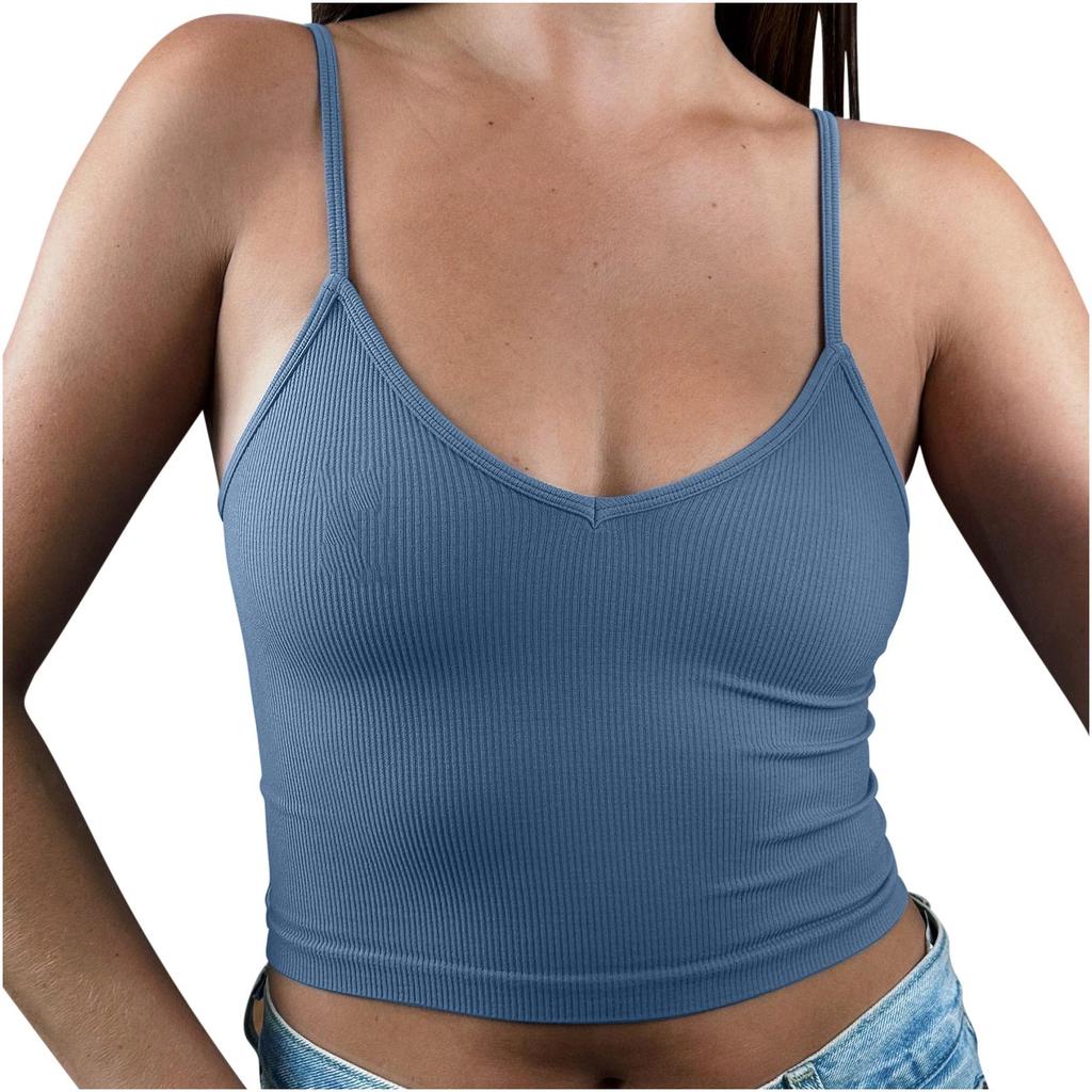 Fashionable Inner Wear Thin Bottoming Shirt Summer Threaded Navel Exposed Slim Fit Women's Small Camisole