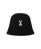 Bajal Va Applique Cable Knit Bucket Hat Black