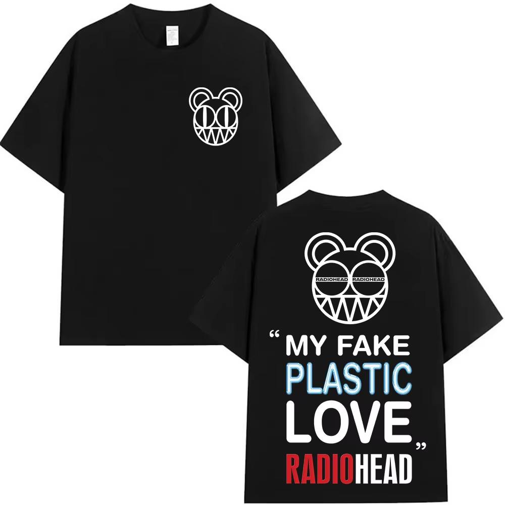 Rapper Radiohead 100cotton Unisexs shirt oversized Pop Music Album graphics summer Womens Y2k Hip Hop vintage Streetwear Tshirt M