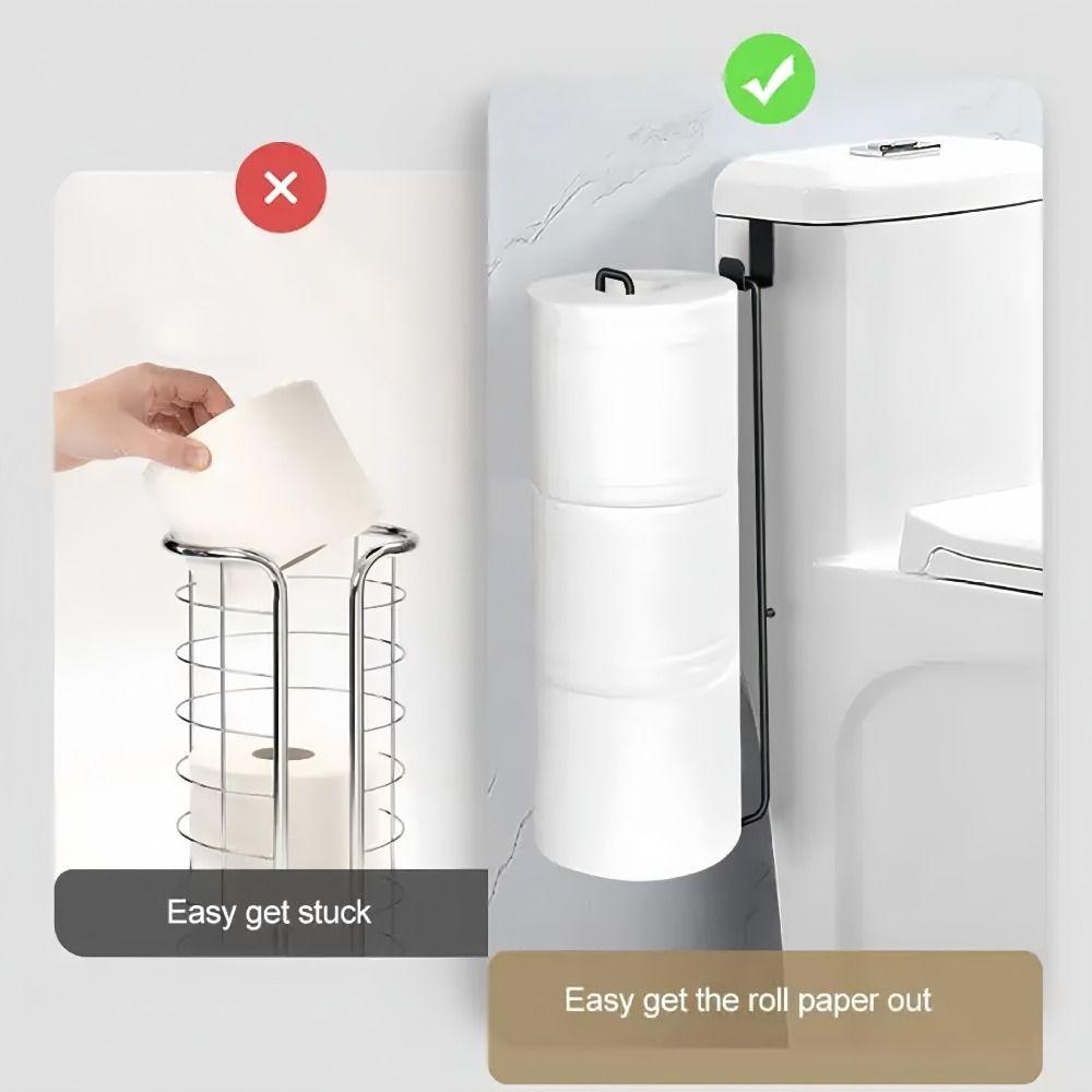 Wall Mounted Roll Paper Hanger Punch-free Lengthen Tissue Storage Holder  Bathroom