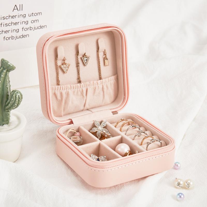 Pink Jewelry Organizer Box Ring Earrings Jewel Jewlery Juwellery Storage Case Makeup Cosmetic Stand Wholesale Bulk Accessories