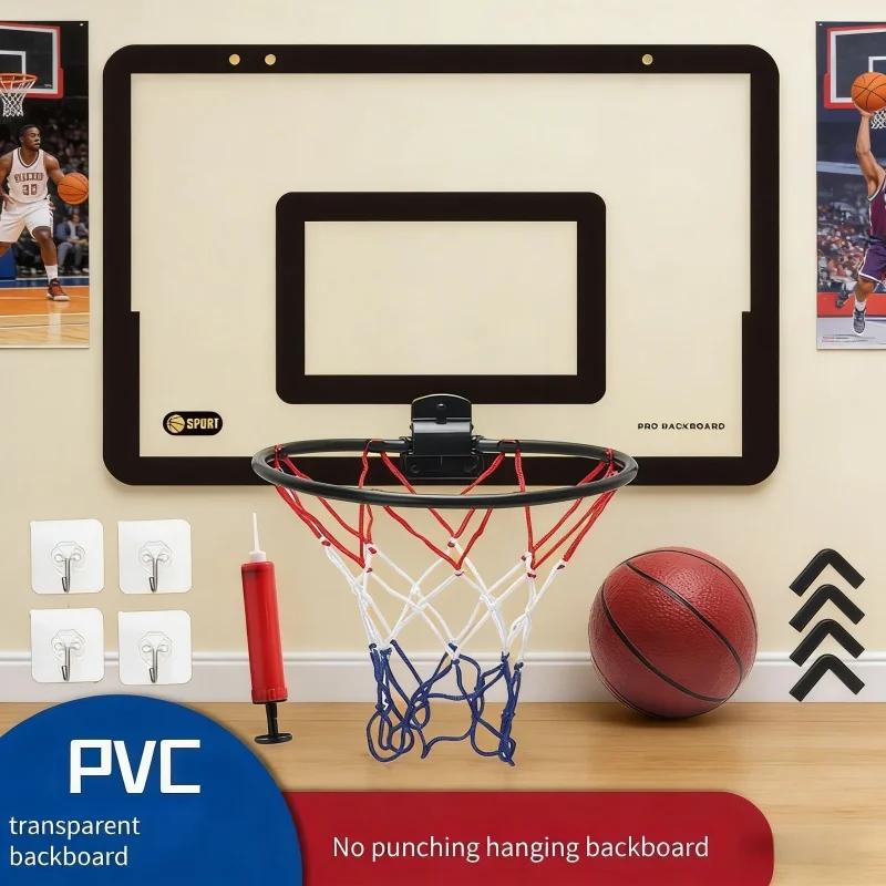 Transparent Wall Hanging Basketball Board No Punching Kids Basketball Stand Indoor Shooting Game Children Indoor Sports Play Toy