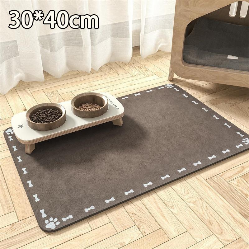 Waterproof Quick Dry Diatomaceous Earth Pet Mat Non Slip Rubber Back Absorbent Placemat for Pet Feeding Bowl
