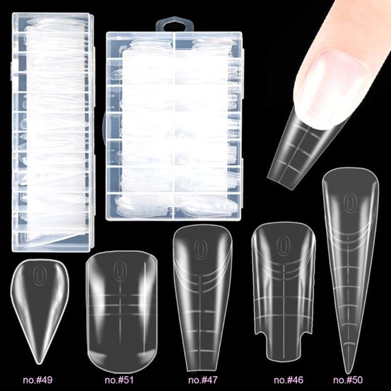 Professional Nail Double Forms ABS Crystal Tip For Quick Length Extension Durability At Home Salon Manicure Nail Mold