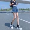 Women's Korean Style High Waist Loose Denim Shorts - Versatile Wide Leg Casual Fit with Rolled Hem