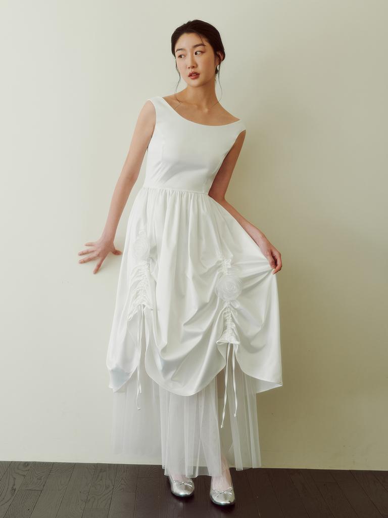 GANISONG Bridal Rosie Bow Dress_White