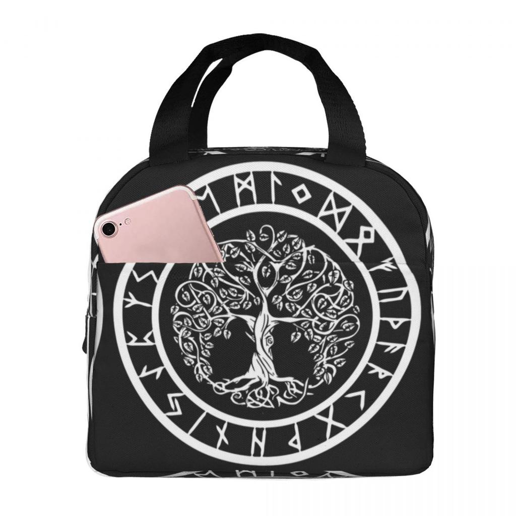 Nordic Viking Scandinavn Odin Symbol Insulated Lunch Bag for Women Kids Portable Food Boxes Thermal Lunch Box Tote