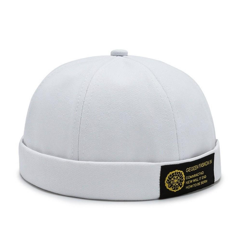 Modische Unifarbene Schirmlose Kappe Vintage Punk Totenkopfkappe Lässige Hip Hop Mütze Frühling Sommer