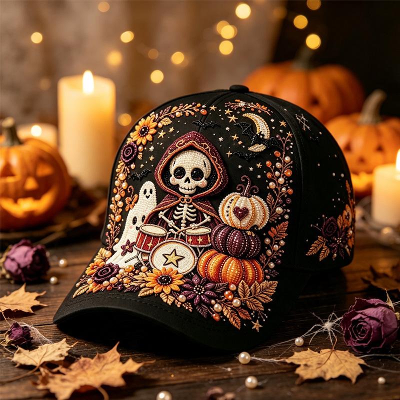 Halloween print baseball cap street accessory hat everyday casual sun hat