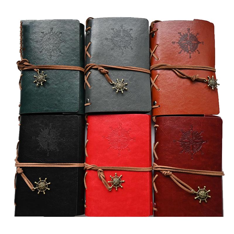 Retro Notebooks & Journals Agenda Binder Sketch Book Leather Soft Cover 14X10Cm Replaceable Kraft Paper Inner Korean Stationery