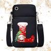 New Mobile Phone Bag Women's Christmas Alphabet Printed Letters Christmas Black Messenger Bag Vertical