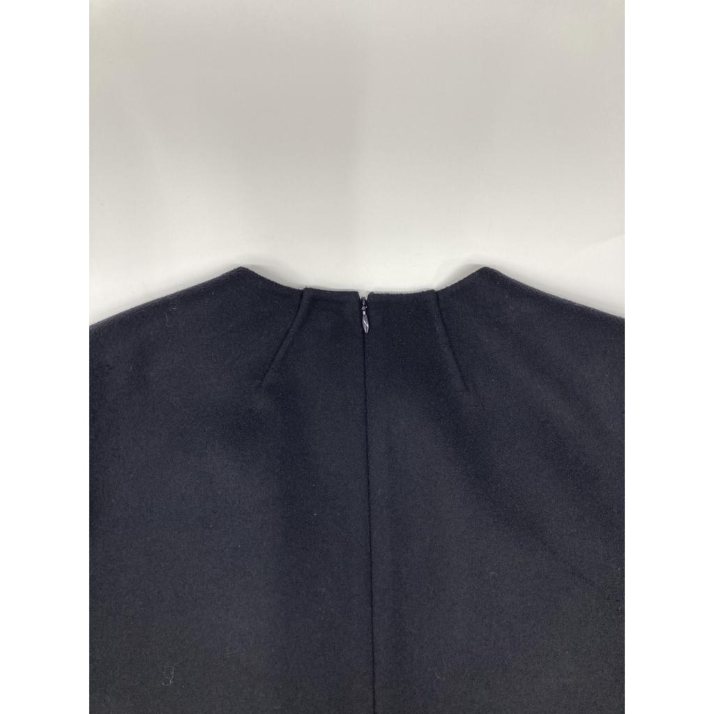 BLAMINK Black wool V-neck long dress dress 38 blackUsed