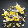 1 Set Christmas Gift Children'S Airplane Car Toy Inertial Airplane Model With 6 Road Signs Random 3 Cars And 1 Helicopter
