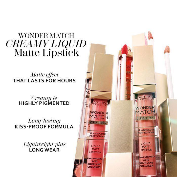 Rouge à lèvres liquide - EVELINE - n°01 Angel Rose - Mat crémeux - Fini longue tenue - Couleur rose