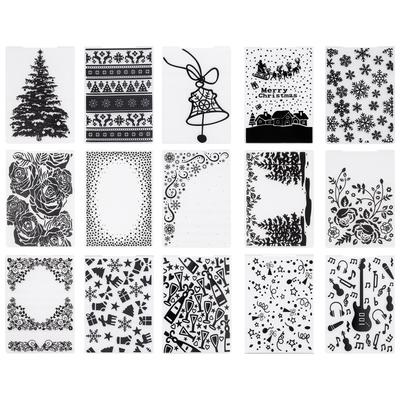 Embossing Folders, 15 Pieces, 105 X 148 Mm, Background Embossed Plates for VEVOR Die Cutting and Embossing Machine