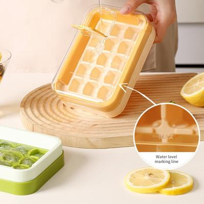 Silicone Ice Cubes Mold Large Capacity Reusablely Freezer Tray With Lid 15 Easy Removal Dishwasher Safe