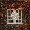 1PC Thanksgiving Wreath Artificial Pinecone Berry Pumpkin Maple Leaf Wreaths Wall Hanging Garland Autumn Farmhouse Decoration