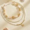 Bohemian Shell Necklace Set With Multilayer Geometric Design For Women