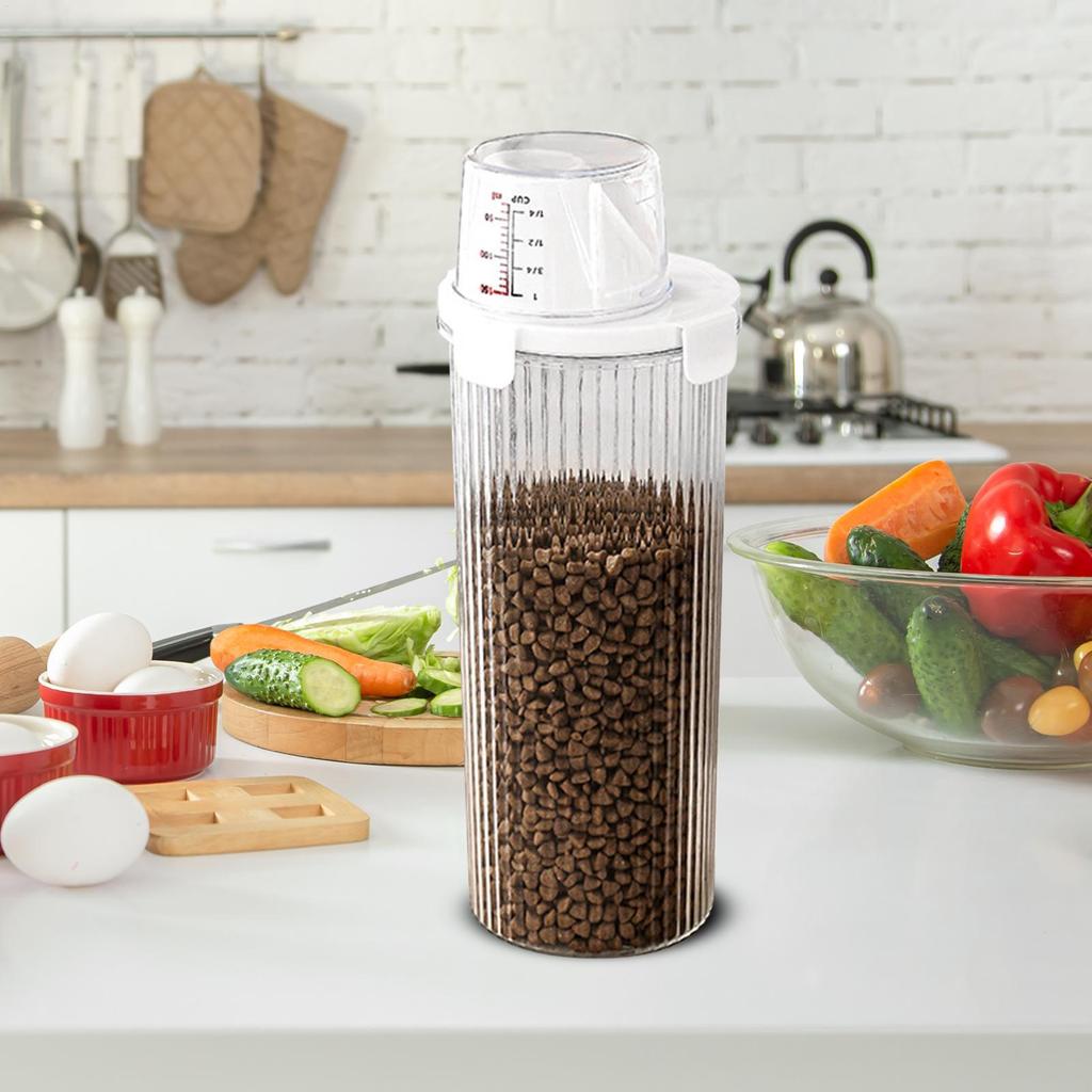 Pet Food Storage Containers Clear Animal Food Storage Containers Treat Dispenser With Pour Spout Measuring Cup Organizer Holder