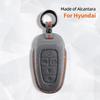 For Hyundai Tucson Nx4 Sonata Grandeur Santa Fe Solaris Sonata Alcantara Car Key Case Cover Keychain Shell