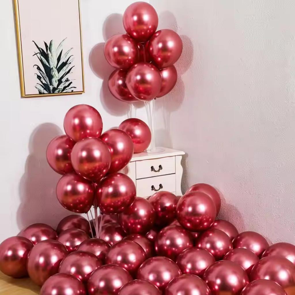 5Inch 10Pcs Latex Balloon Gold Silver Black Pink Xmax Balloon Wedding Happy Birthday Metallic Chrome Balloon Decoration