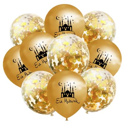 10 ks latexových balónků Eid Mubarak Ramadán Kareem Dekorace Air Globos Ramadán Mubarak Muslimský islámský festival Party Dodávky 2024
