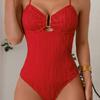 Elegant Polyester One Piece Swimsuit For Women With Tie Straps For Water Sports And Pool Use