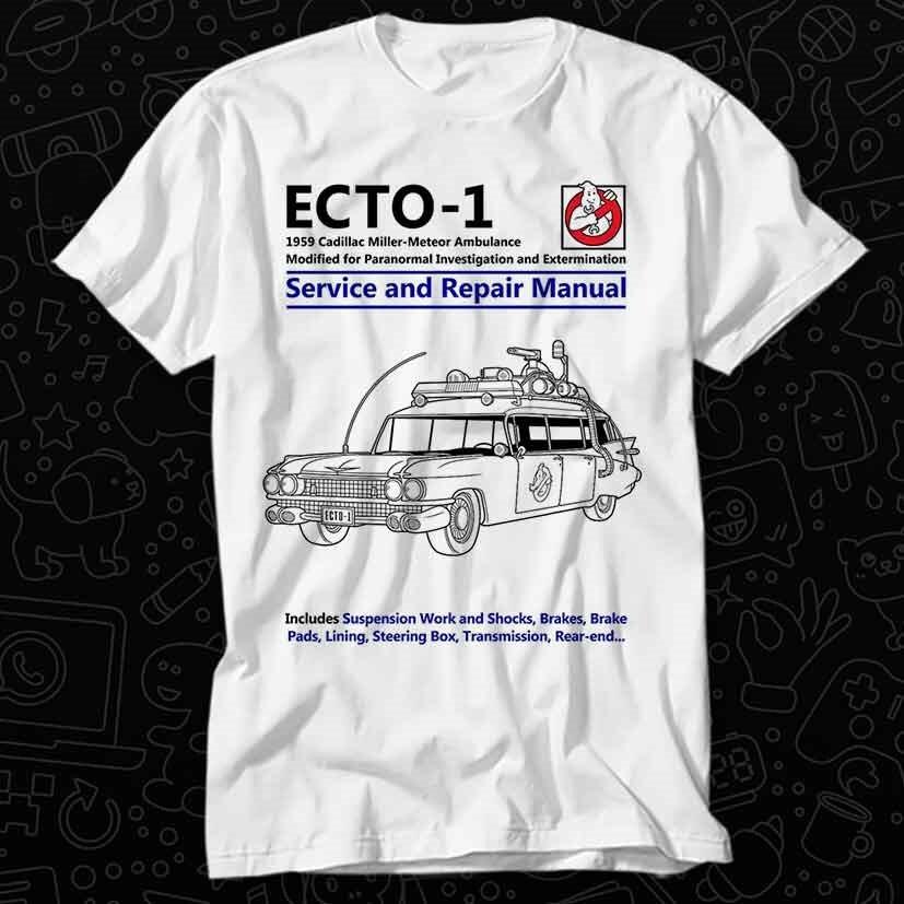 

ECTO-1 Ghostbuster Ambulance Car Service and Repair Manual T Shirt 486 S
