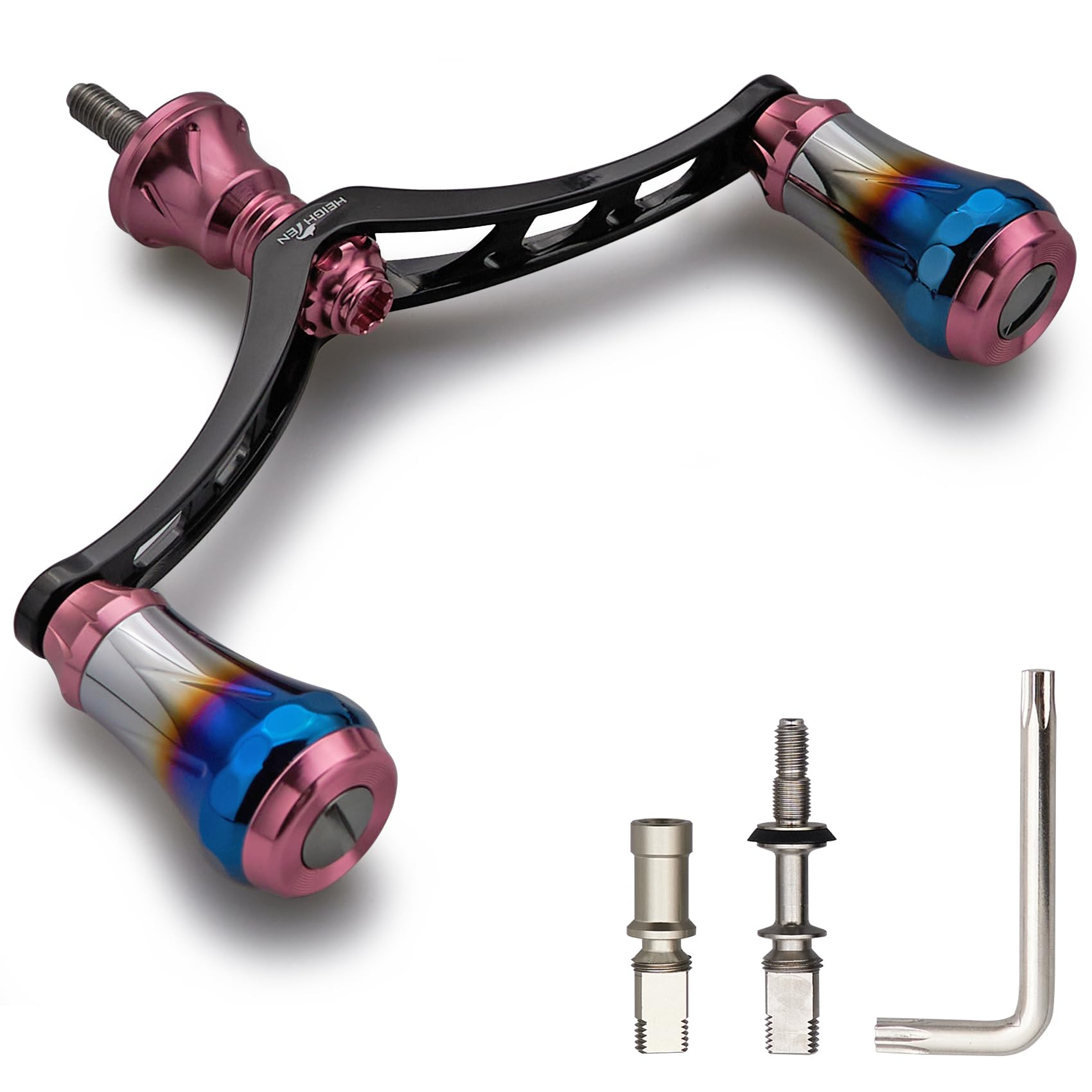 

HEIGHTEN Reel Aviation Compatible with Shimano and Daiwa Spinning Arch Aurora Pink Knob Black V4.0 80/98mm Handle, Aluminum, Reels, (Sakura & Handle,