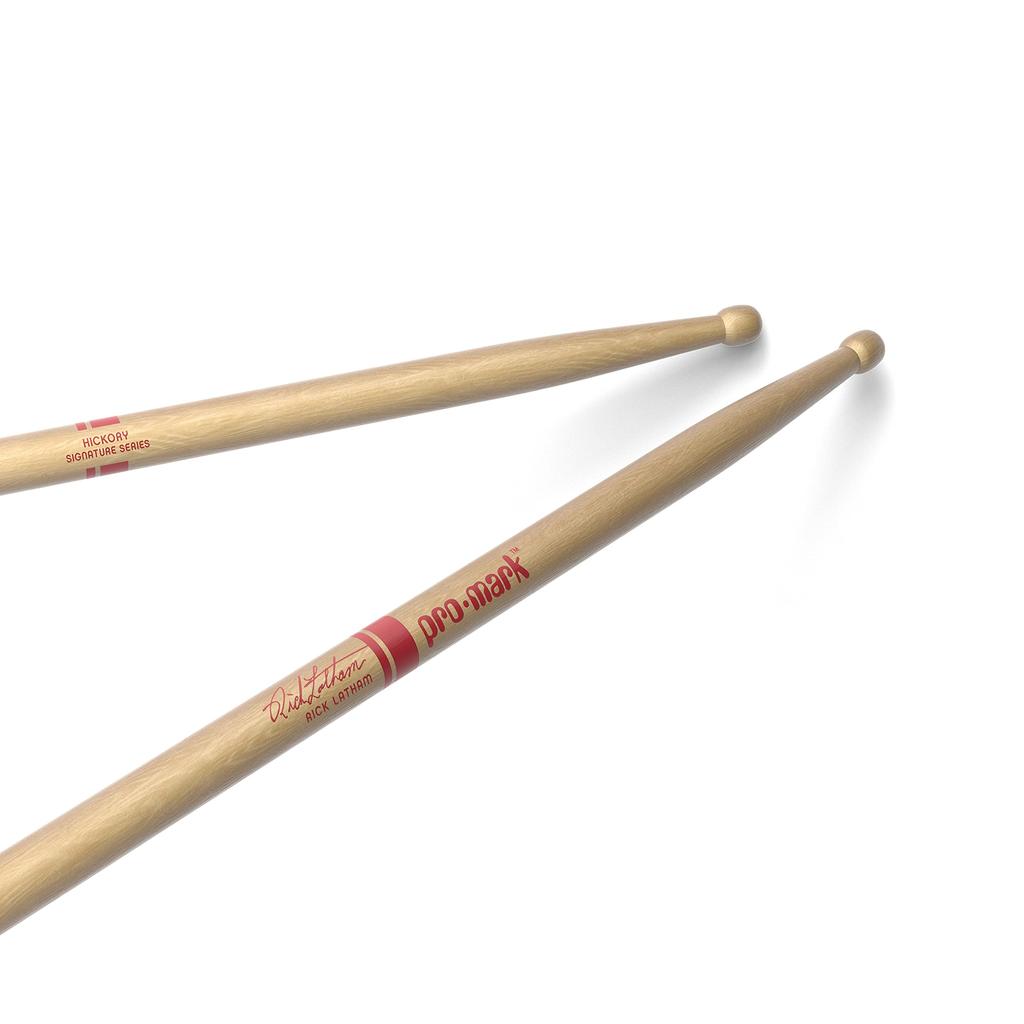 PROMARK Rick Latham Signature Series Hickory Wood Tip Drumsticks, TX717W (406 x 14mm)
