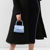 By Far Croco Series Crocodile Pattern Flap Closure Leather Mini Handheld Crossbody Shoulder Bag Women Bags Blue 18FWMINASBDSMA
