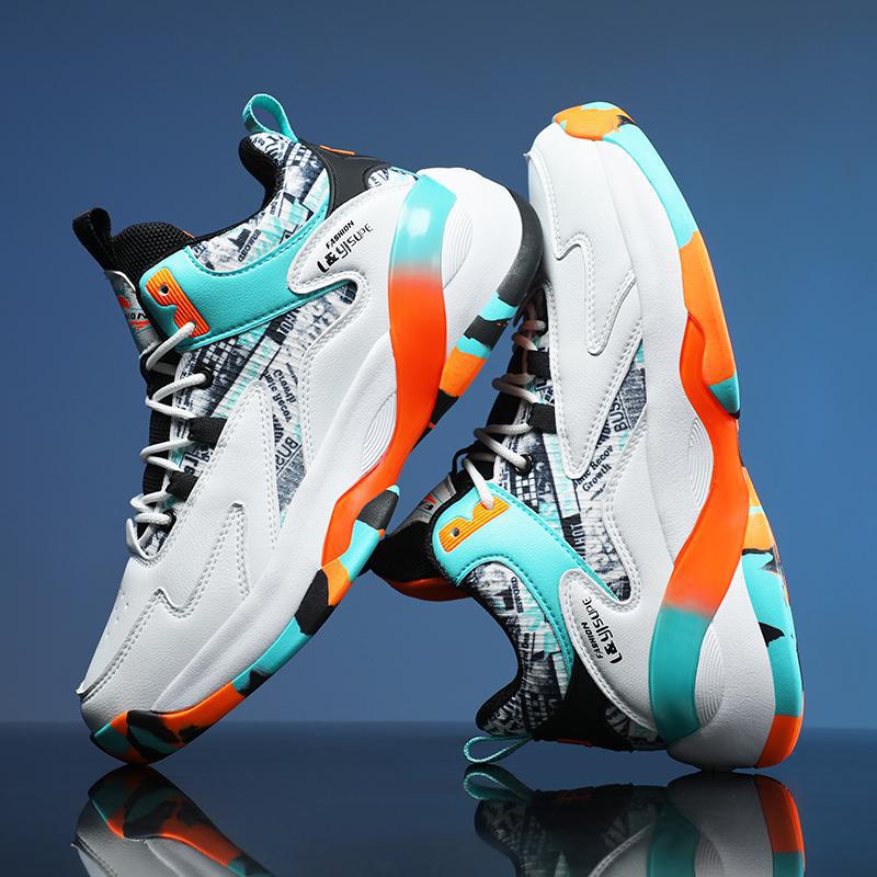 New Summer Microfiber Leather Sneakers Men's Shoes Primary and Secondary School Students Breathable Casual Non-slip Rubber Sole Basketball Shoes
