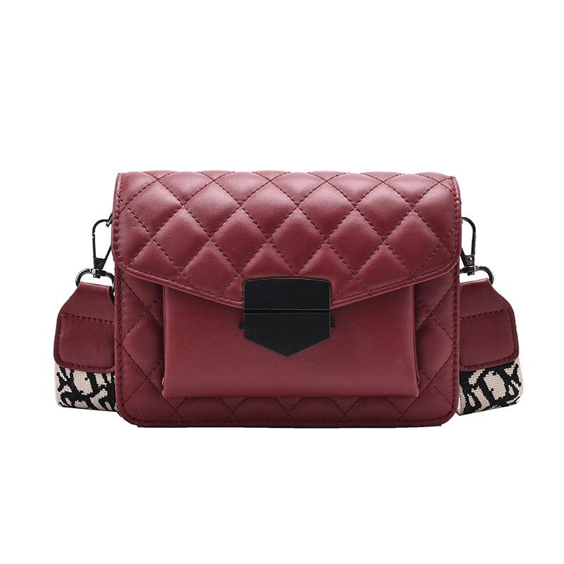 Bag women's new trendy Korean version of one-shoulder foreign Internet celebrity fashion rhombus embroidery crossbody bag