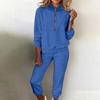 Women's Fashion Two-piece Solid Color Sweatshirt Trousers Casual Set