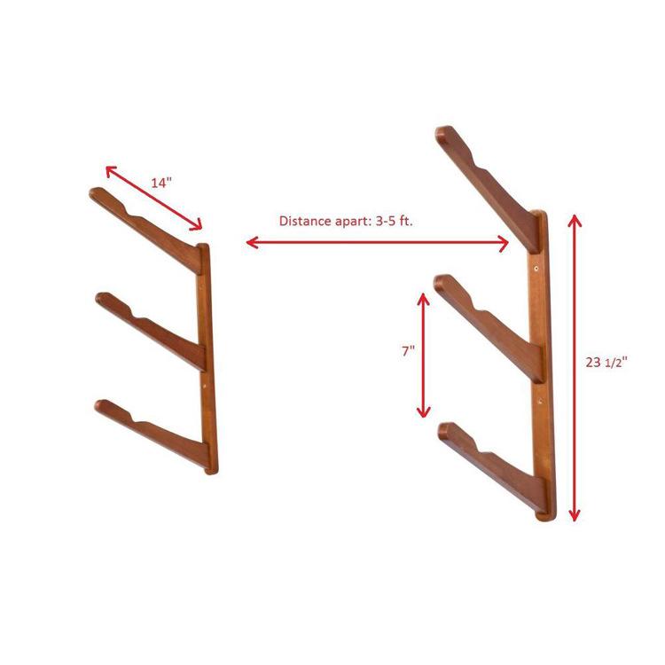 Bamboo Surf and Skateboard Multi-Layer Wall Rack