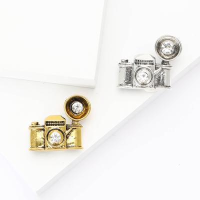Fashion Retro Alloy Rhinestone Camera Brooch Niche Design Men'S And Women'S Clothing Corsage Jewelry Pin
