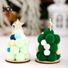 Plush Ball Ornaments Christmas Tree Ornament, Cute Pom Balls Tree-Shaped Hanging Pendant Multicolor Baubles with Star Topper for Wreath Home