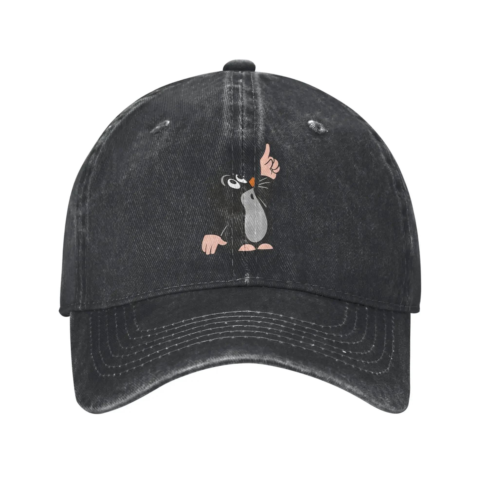 

The Little Mole Washed Baseball Cap y2k Cool Sun Hip Hop Hats Spring Unisex Men Tennis Skate Snapback Cap One Size