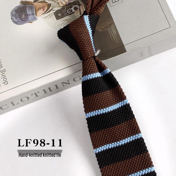 Stylish British Casual Slim Fit Knit Wool Tie, Unisex, 6cm Width.