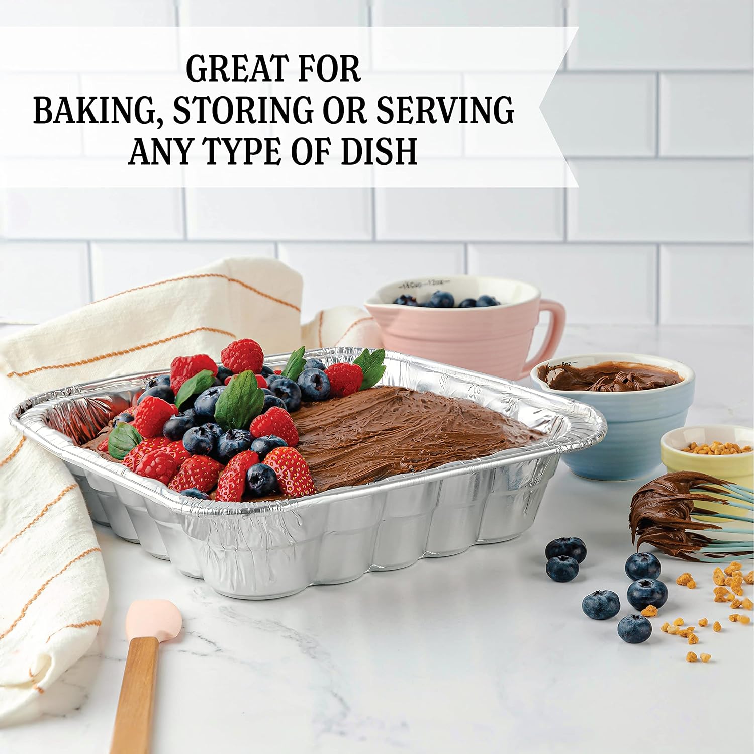 

Disposable 10 X 10 X 3 Inch Square Aluminum Tin Foil Baking Pans - Cookware Perfect for Baking Cakes, United States