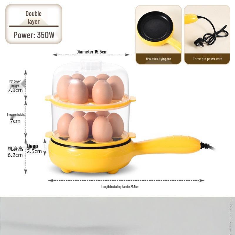 Compact Egg Cooker & Mini Frying Pan with Steamer